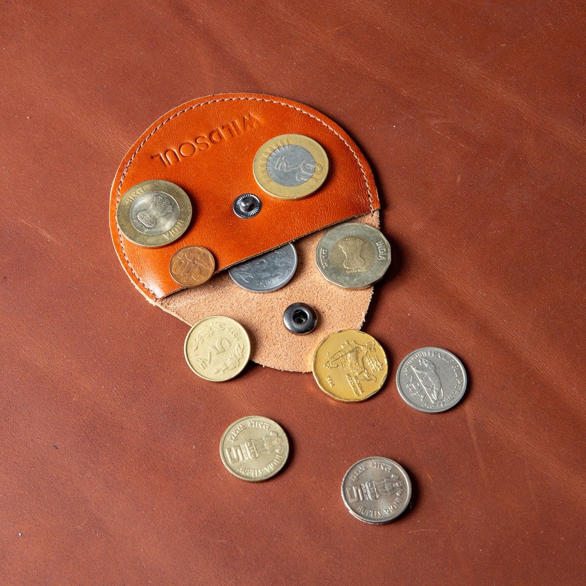 Wildsoul Single Button Coin Case Tangerine 05