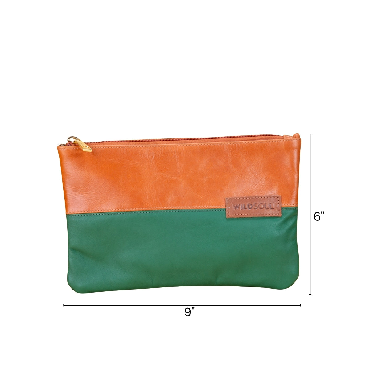 Wildsoul Slim Zip Pouch Tangerine Green