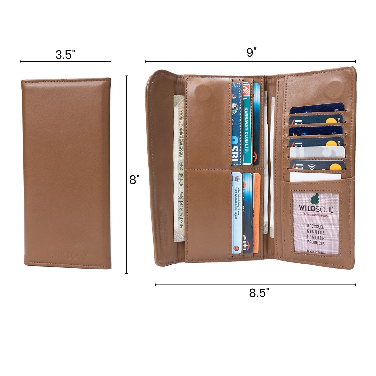 Wildsoul Bi Fold Cash Wallet Cappuccino
