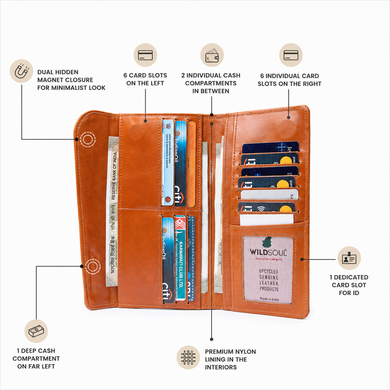 Wildsoul Bi Fold Cash Wallet Tangerine 06