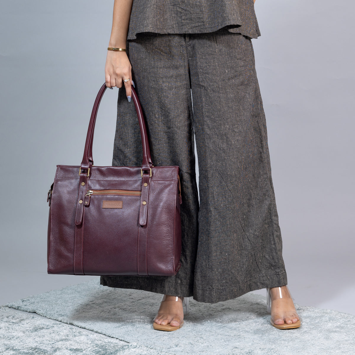 Wildsoul Box Tote Burgundy 06