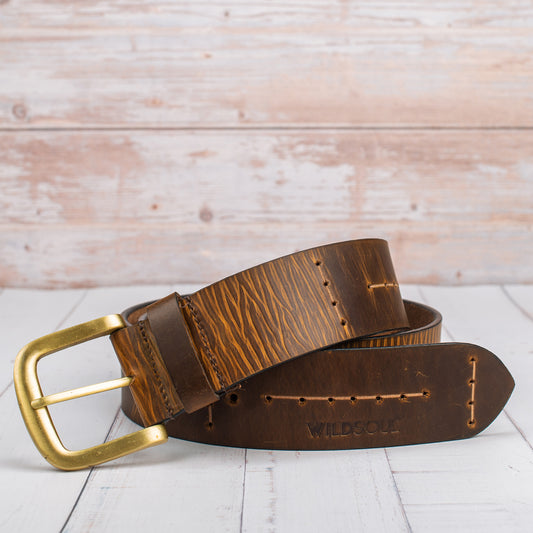 Wildsoul Casual Oil Pull Up Leather Belt Khakhi 01