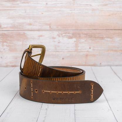 Wildsoul Casual Oil Pull Up Leather Belt Khakhi 03