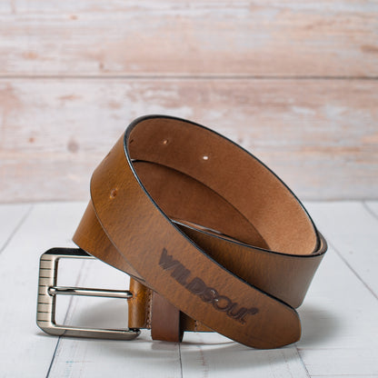 Wildsoul Casual Oil Pull Up Leather Belt Moss 01