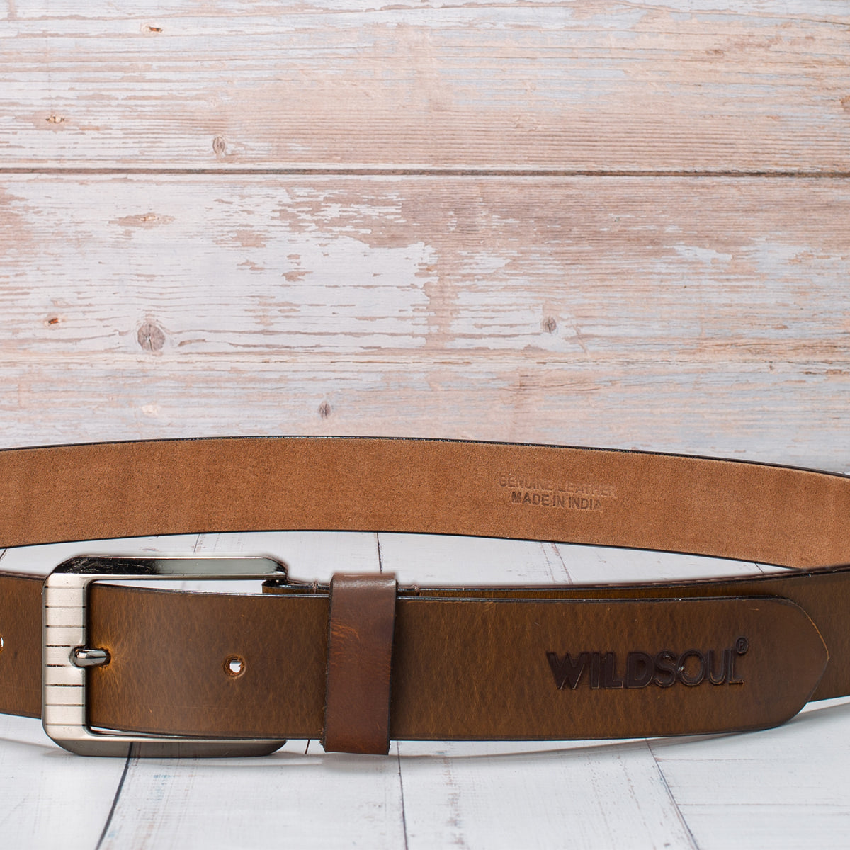 Wildsoul Casual Oil Pull Up Leather Belt Moss 04