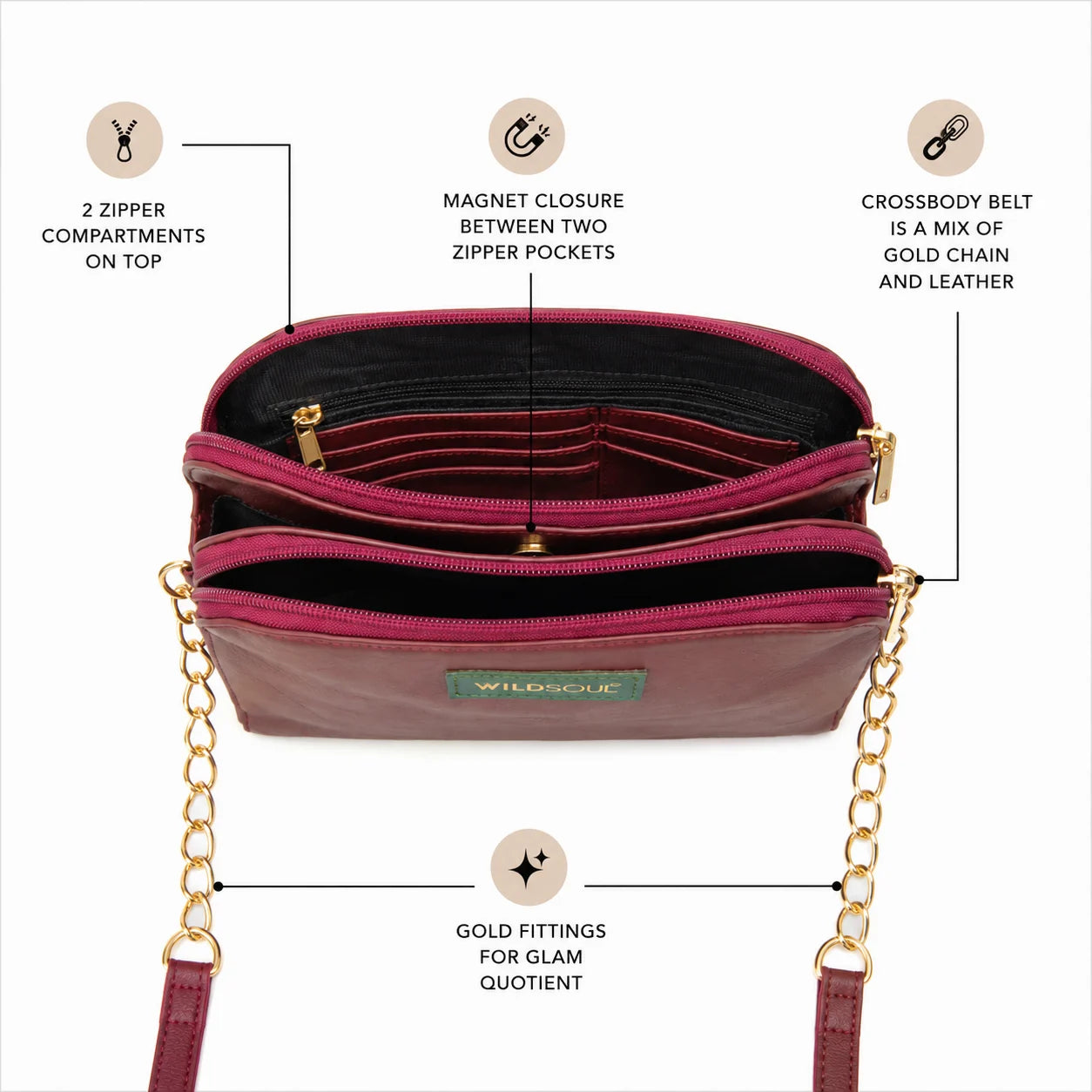 Wildsoul Chain Sling Burgundy 07