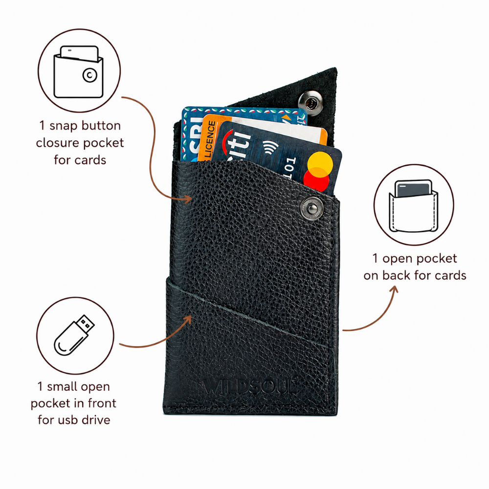 Wildsoul Clean Cut Card Holder Black 05