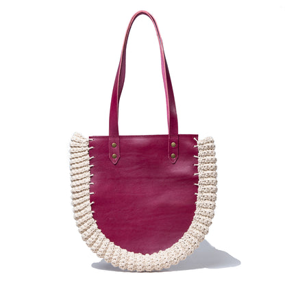 Wildsoul Crochet Tote Raspberry 02