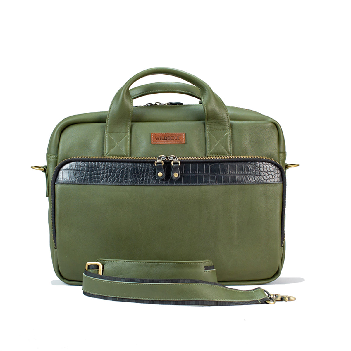 Double Zip Laptop Bag Fresh Olive 01