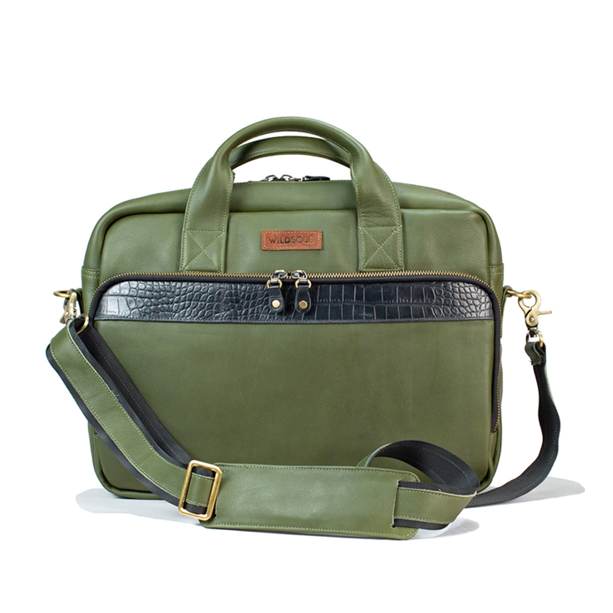 Double Zip Laptop Bag Fresh Olive 03