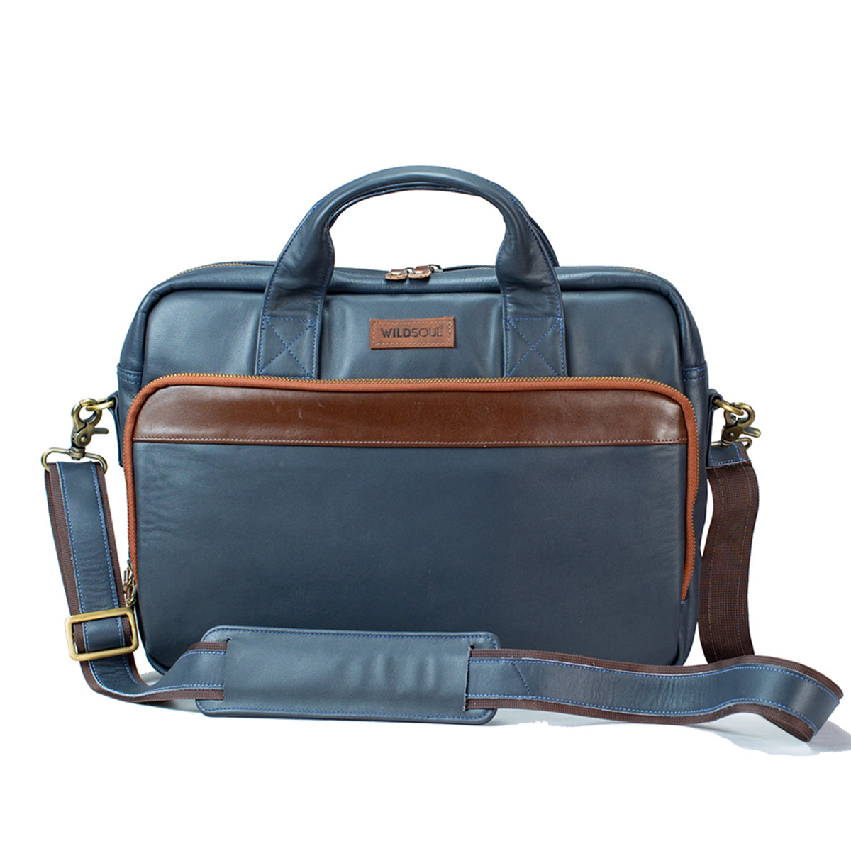 Double Zip Laptop Bag Midnight Blue 03