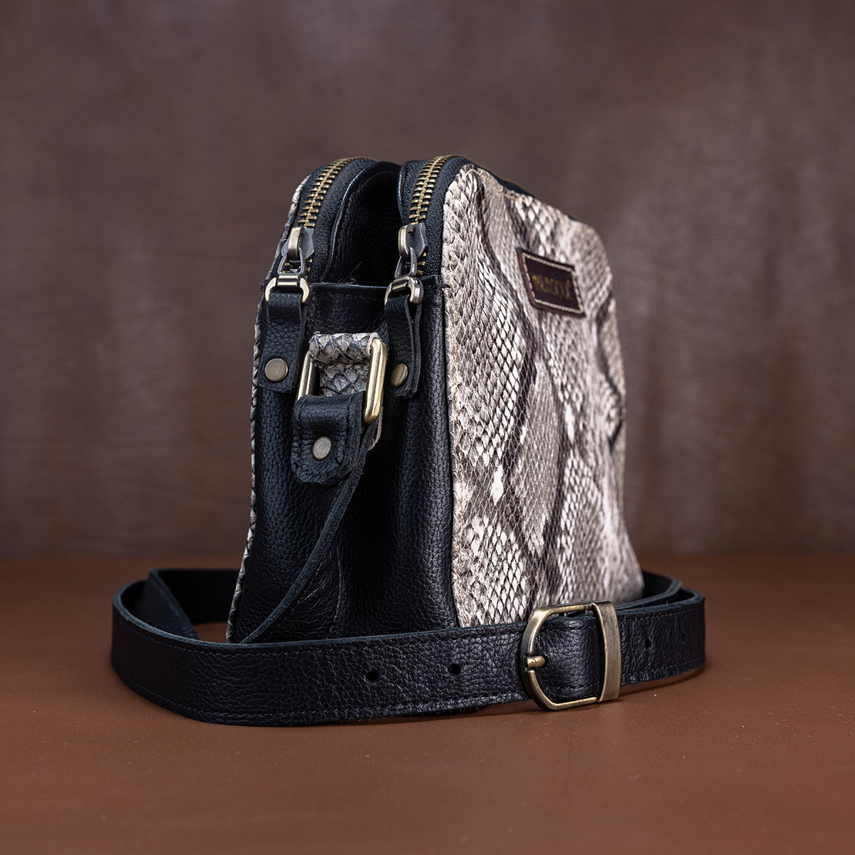 Wildsoul Double Zip Sling Black Python 03