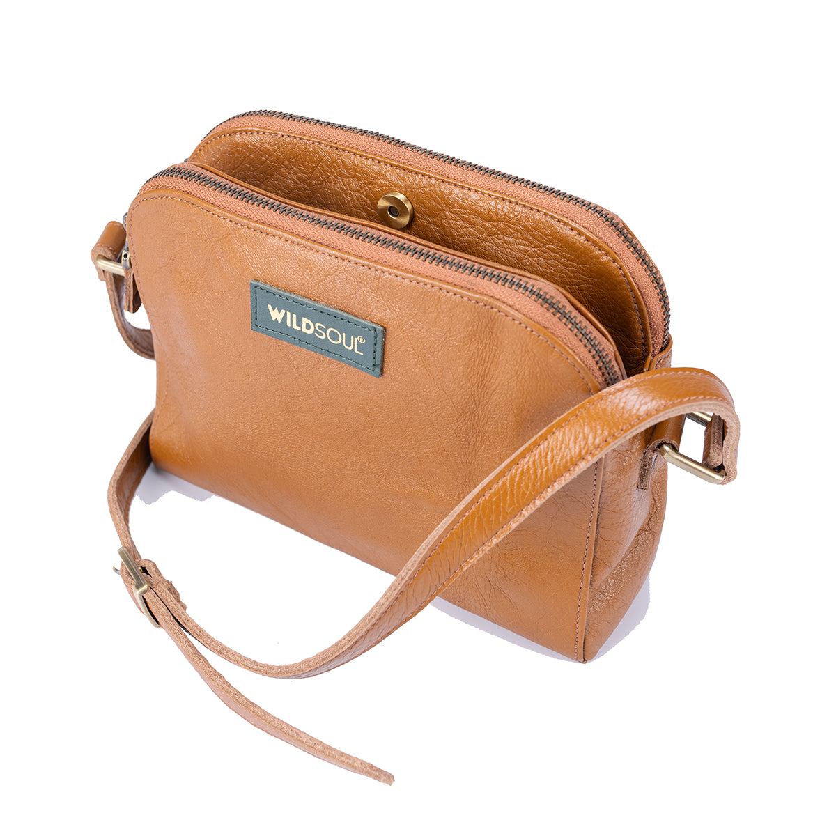 Wildsoul Double Zip Sling Camel 03