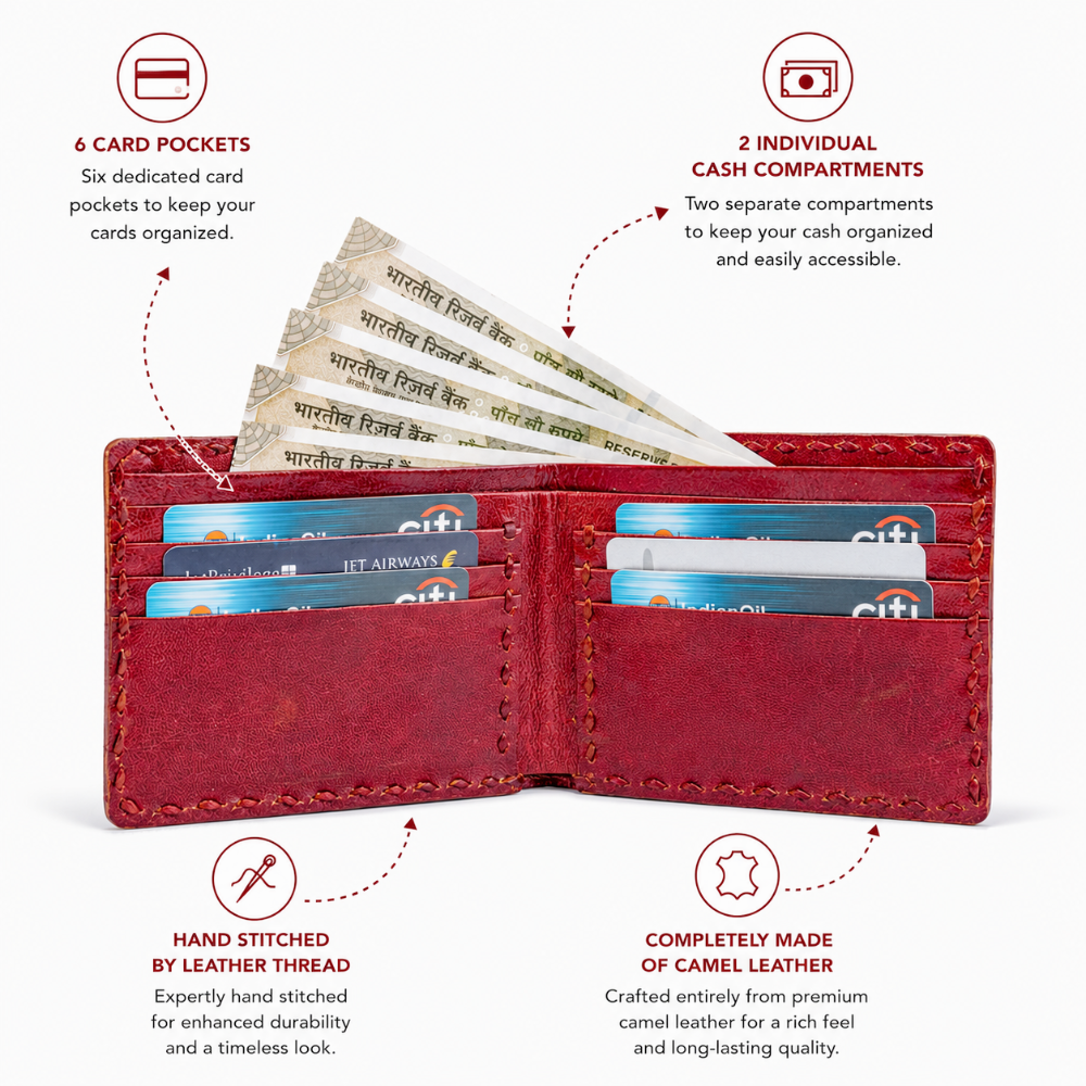 Wildsoul Handmade Wallet for Men Brick Red 05