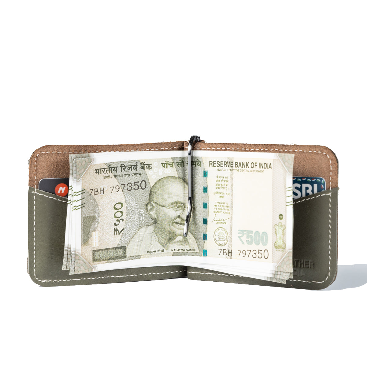 Wildsoul Money Clip Wallet Olive Gray 03