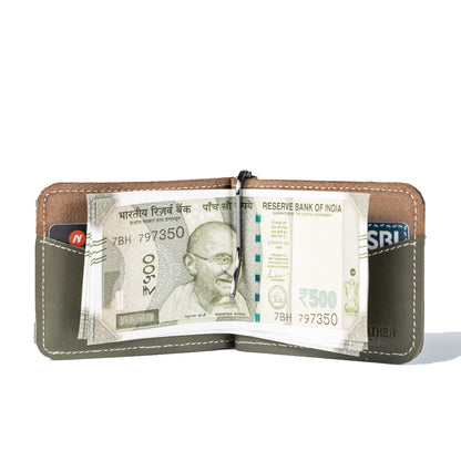 Wildsoul Money Clip Wallet Olive Gray 03