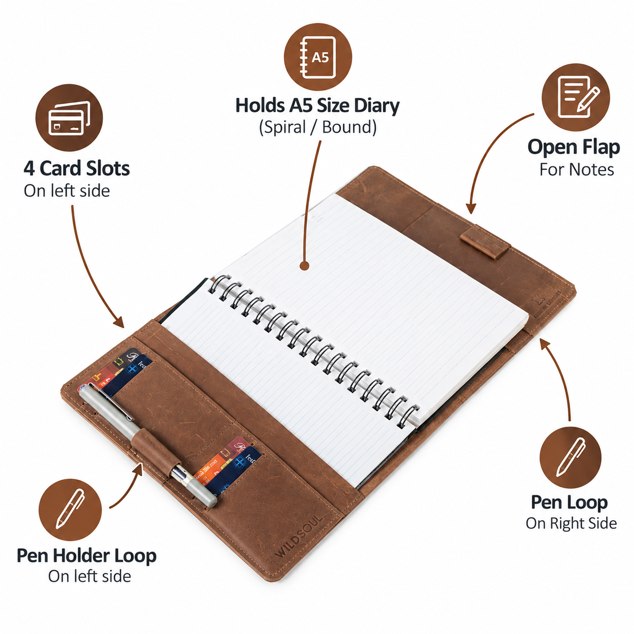 Wildsoul Planner Case Walnut Brown 07