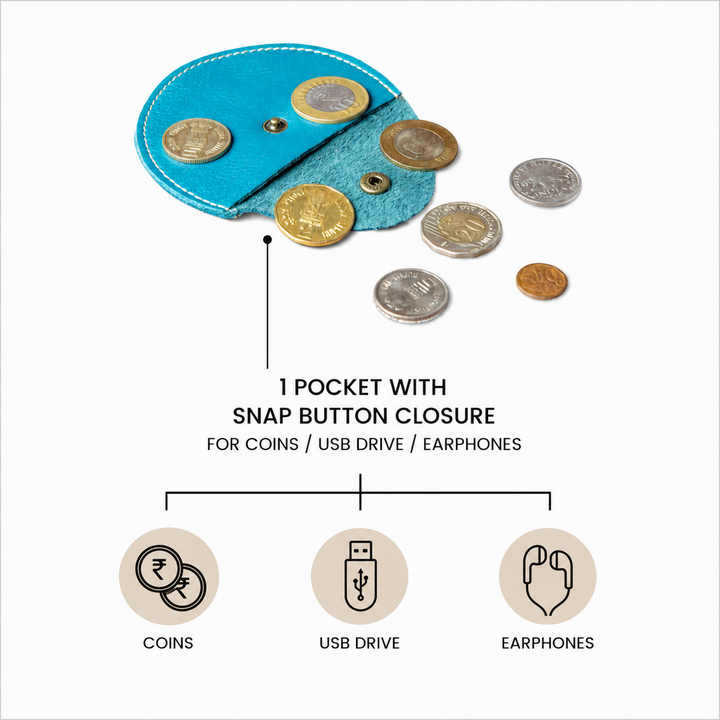 Wildsoul Single Button Coin Case Turquoise 07