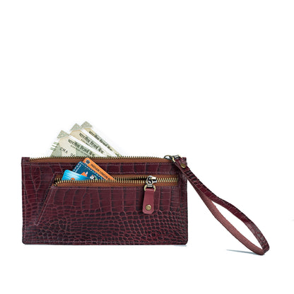 wildsoul Sleek Zip Wallet Sangria 01