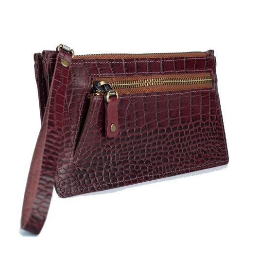 wildsoul Sleek Zip Wallet Sangria 04