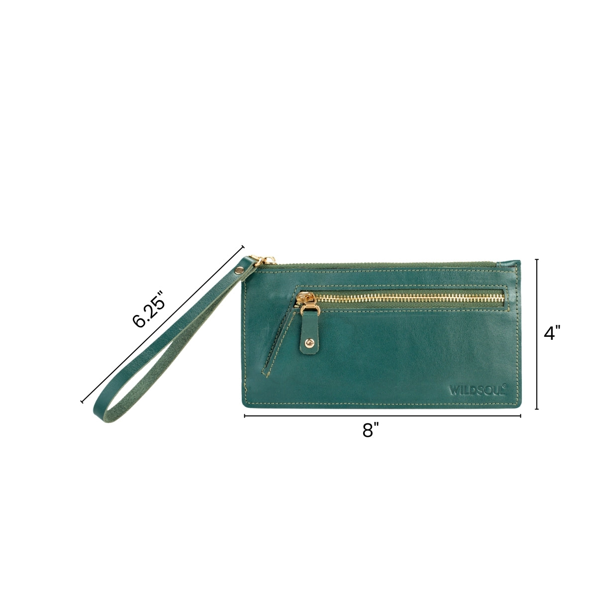Wildsoul Sleek Zip Wallet Teal 05