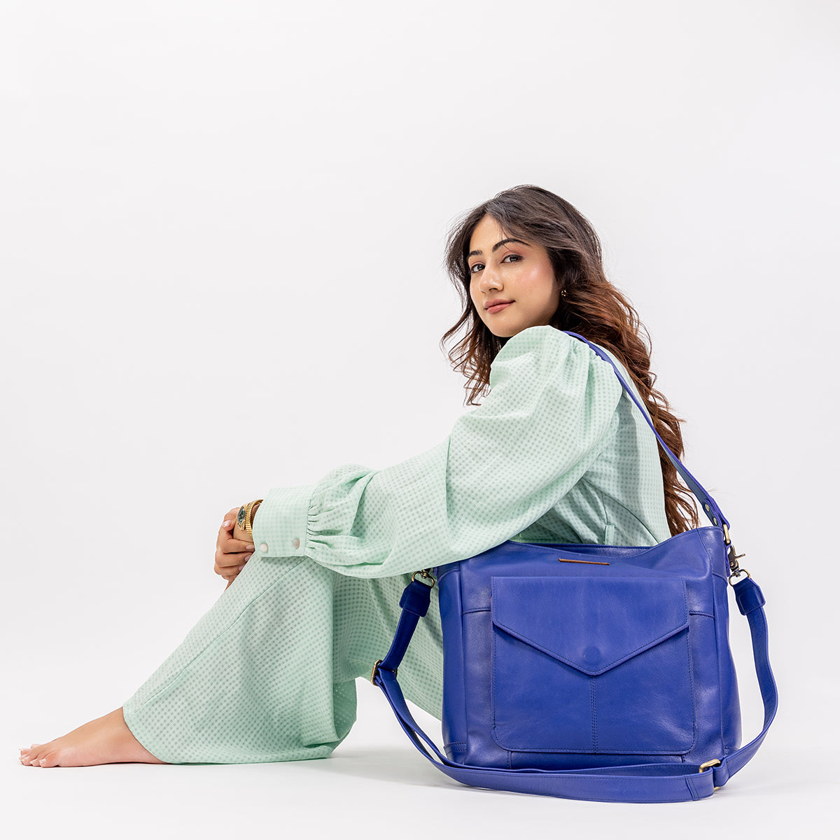 Wildsoul Slouchy Hobo Electric Blue 05