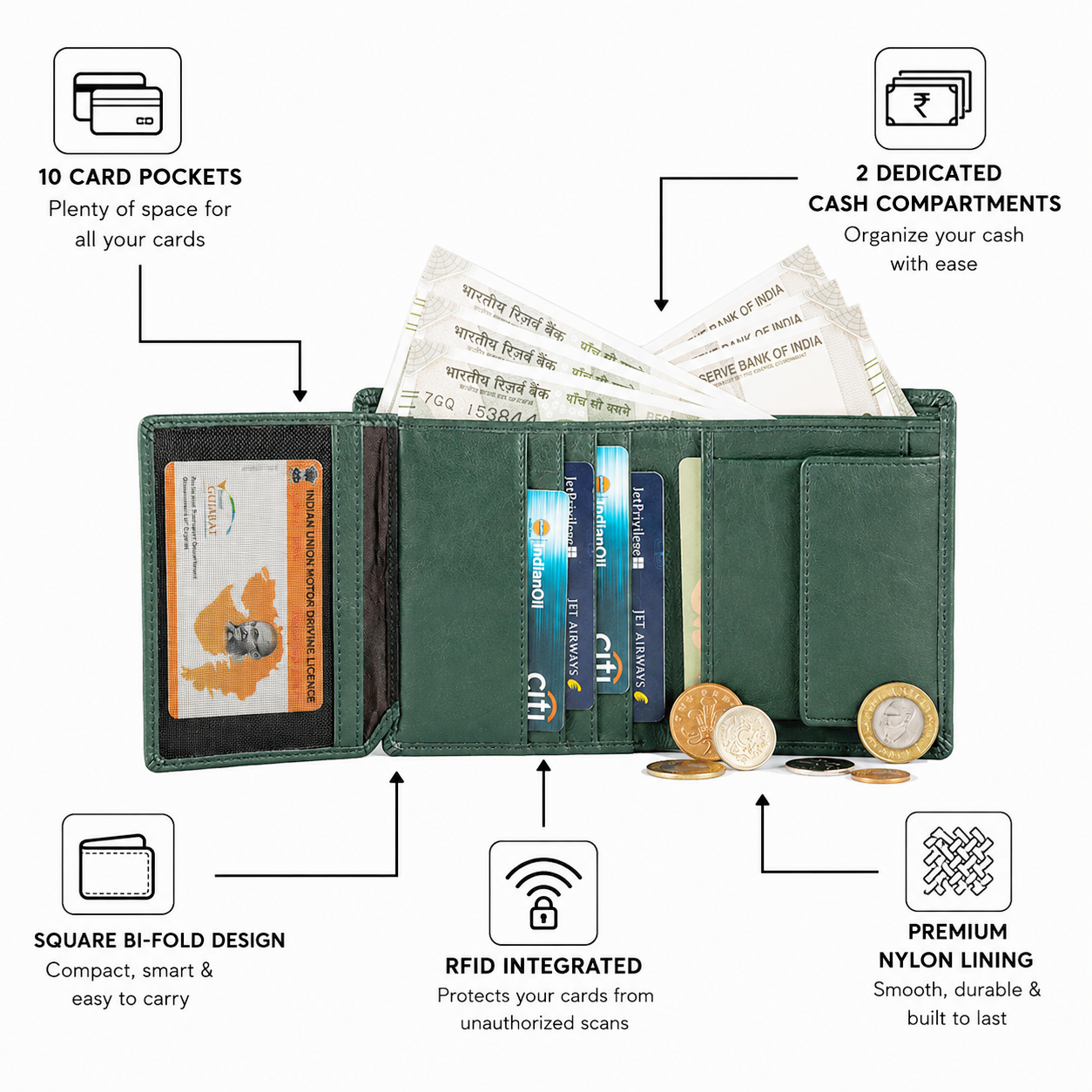 Square Wallet Dark Teal 06