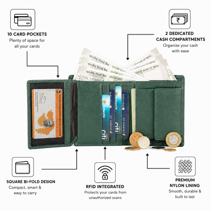 Square Wallet Dark Teal 06
