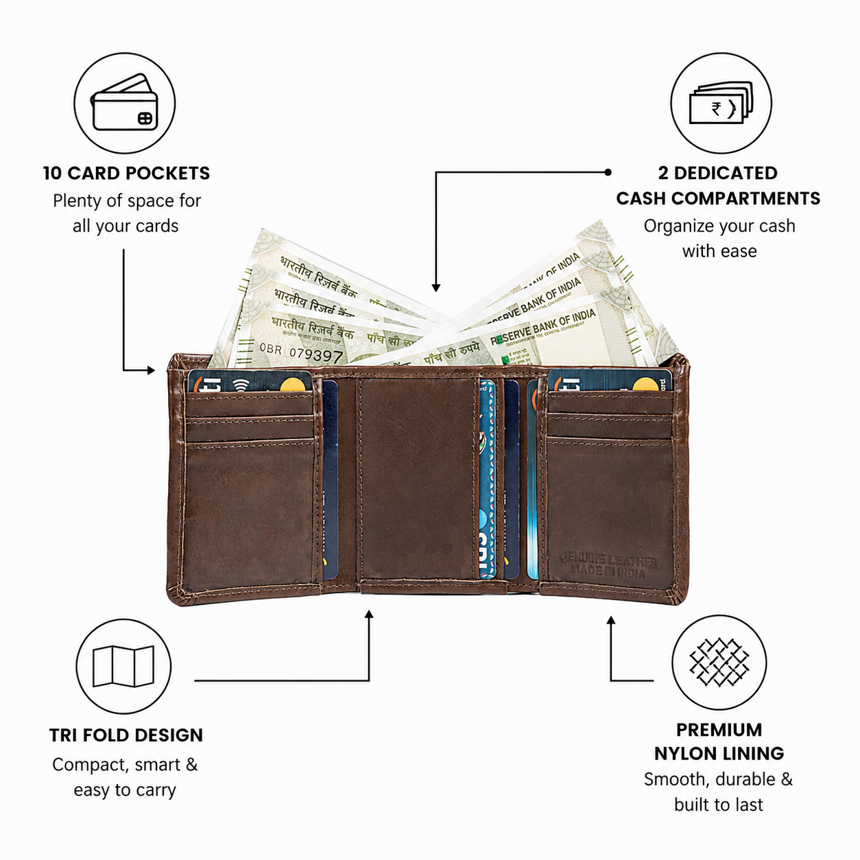 Wildsoul Tri Fold Wallet Ginger Bread 04