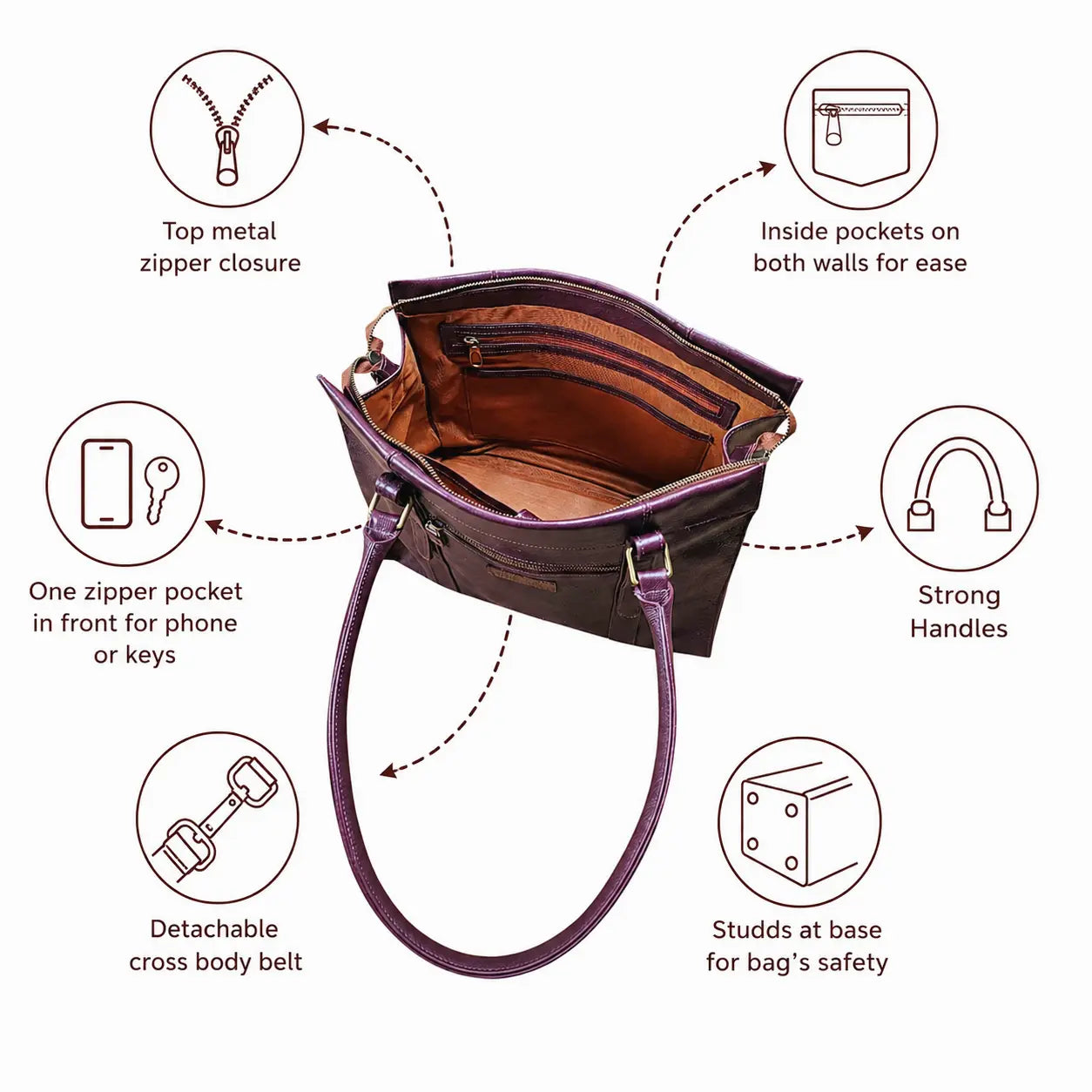 Wildsoul Box Tote Burgundy 1.3