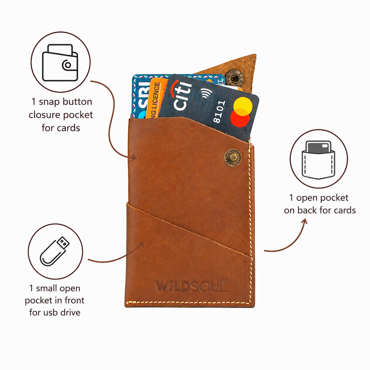 Wildsoul Clean Cut Card Holder Cinnamon