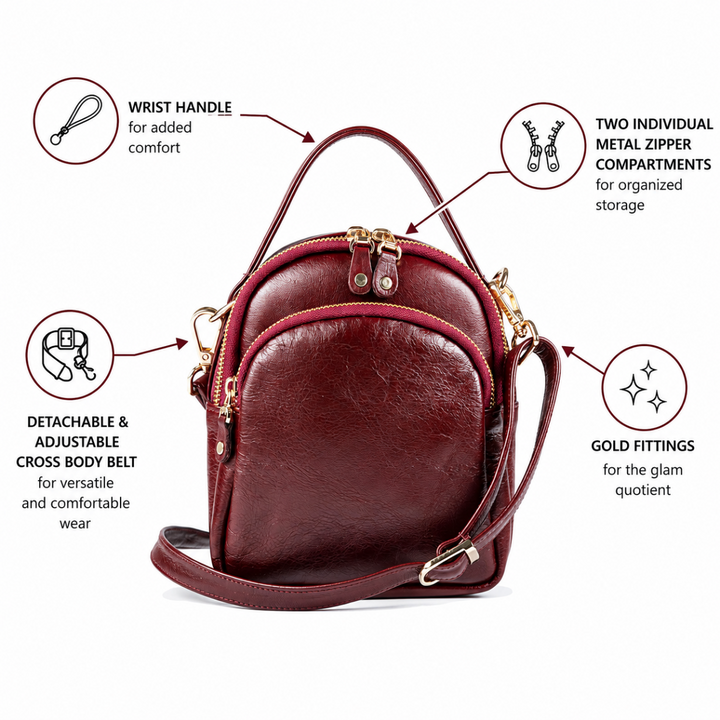Wildsoul Mini Oval Sling Burgundy 2