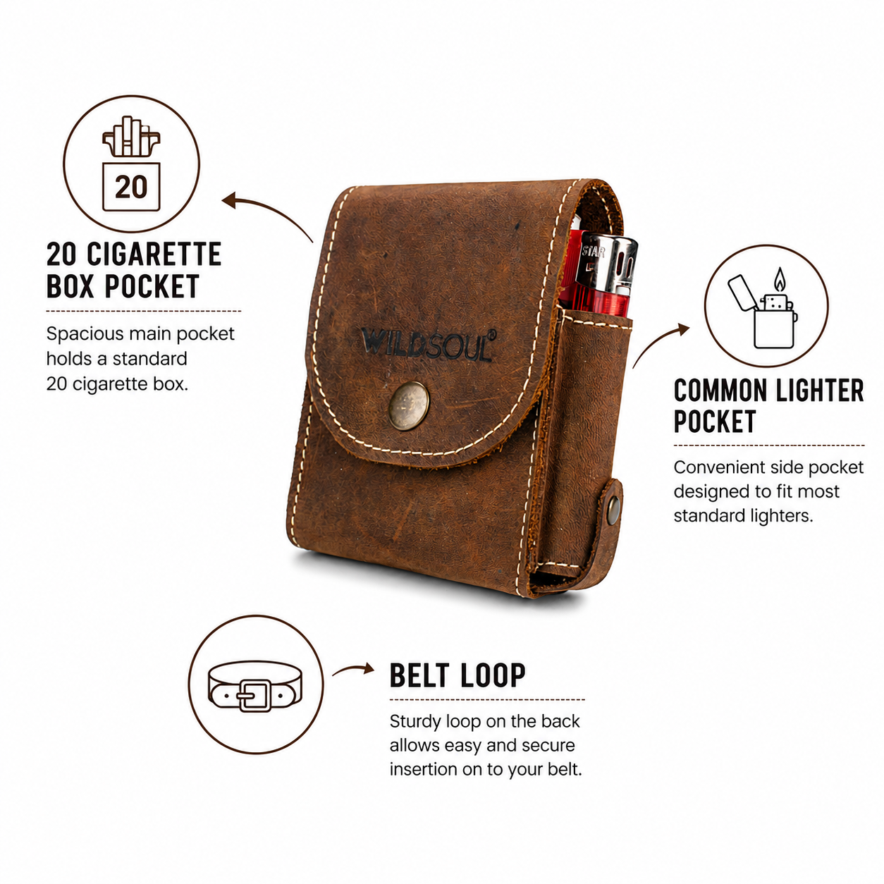 Wildsoul Cigarette Box Case Walnut 