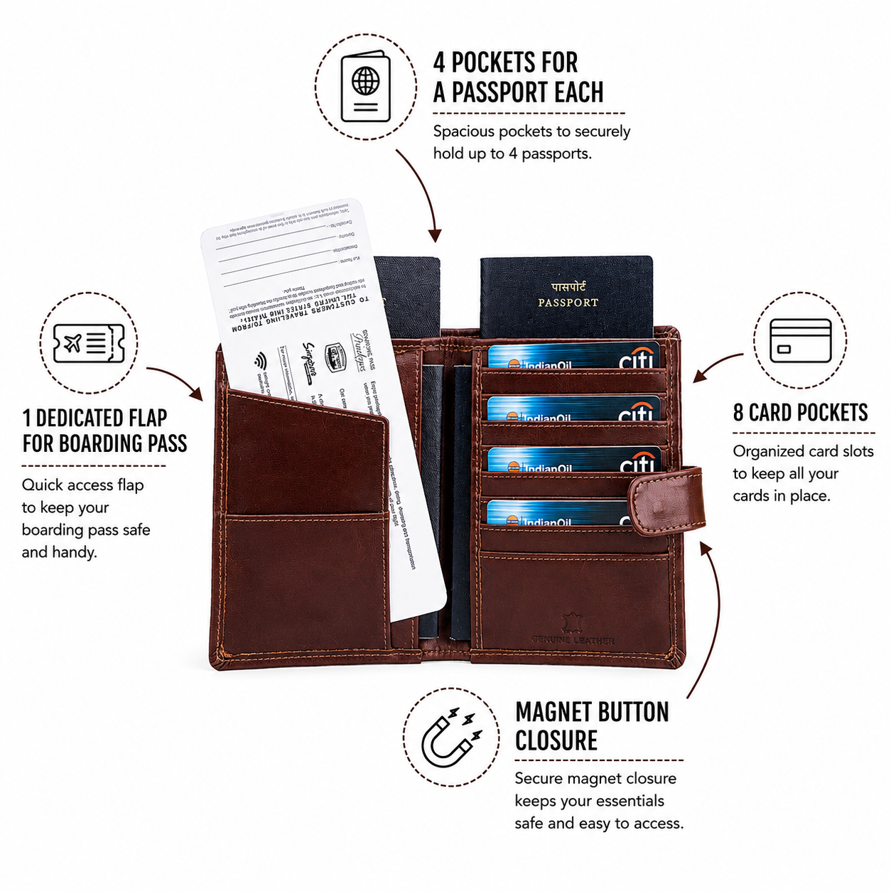 Wildsoul Passport Case Walnut Brown 
