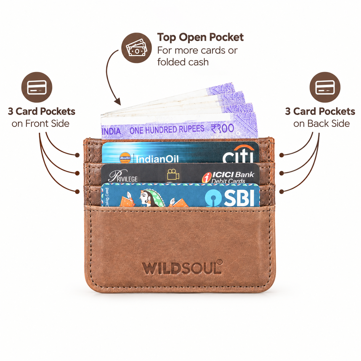 Wildsoul Slim Card Case Walnut  3